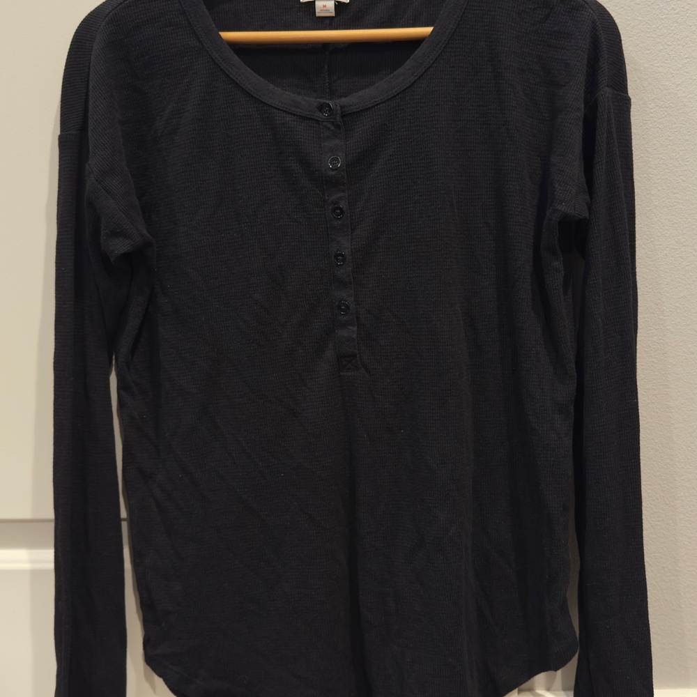GAP Black Button Down Shirt with Long Sleeves